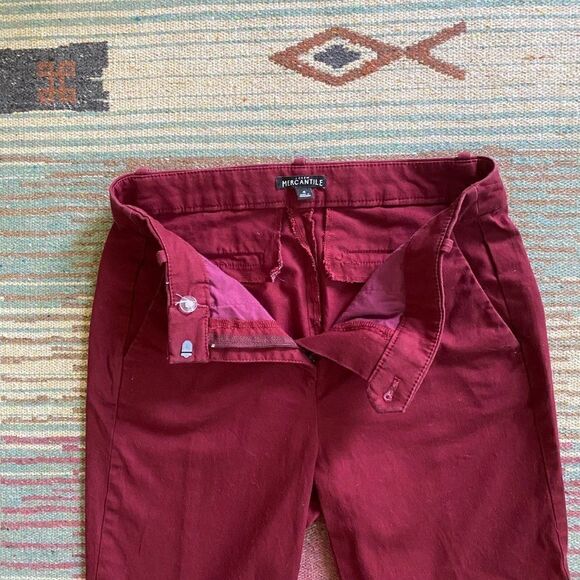 J Crew Mercantile Burgundy Skinny Ankle Jeans SZ 4 - Picture 3 of 9